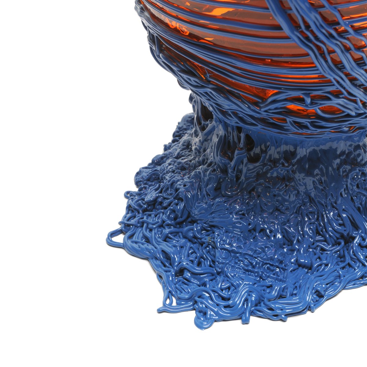 Vase Spaghetti - Clear Orange And Matt Dark Lavender par Gaetano Pesce - Fish Design-S-The Woods Gallery