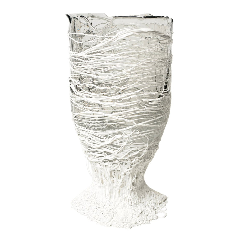 Vase Spaghetti - Clear , White par Gaetano Pesce - Fish Design-S-The Woods Gallery