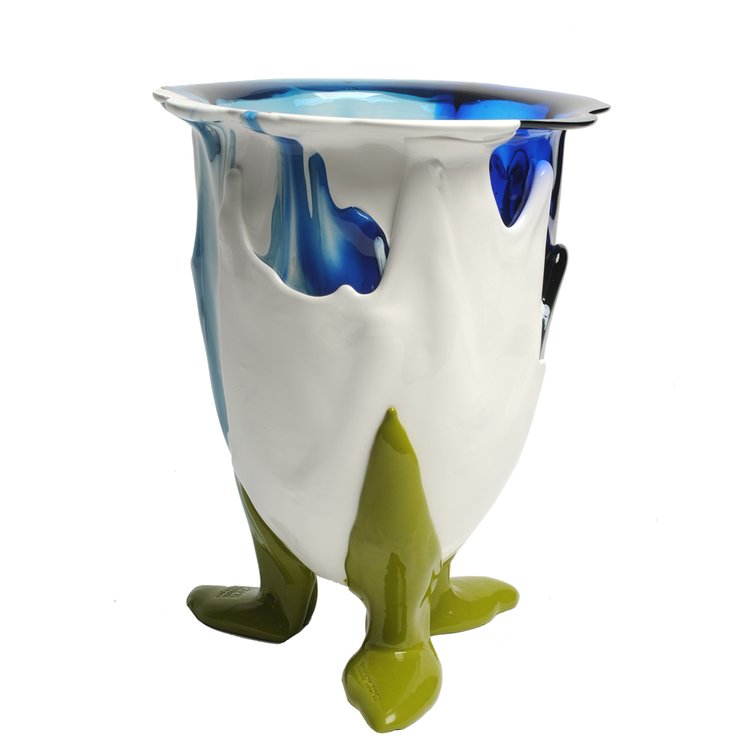 Vase en résine Amazonia Blue Klein, White, Light Blue, Dusty Green M de Gaetano Pesce - Fish Design-The Woods Gallery