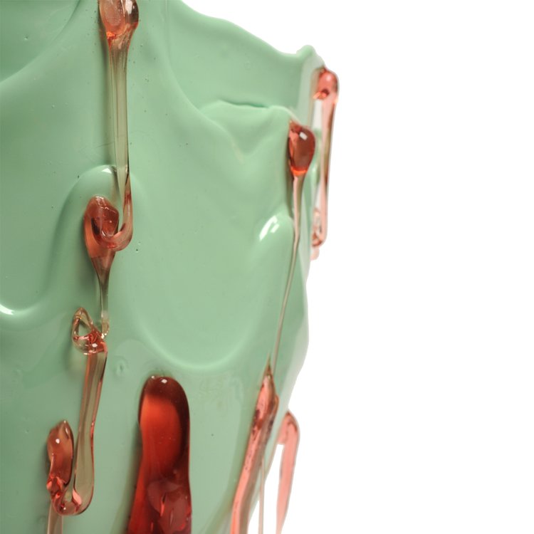 Vase en résine Clear Special Vase - Matt Mint And Light Pink de Gaetano Pesce M - Fish Design-The Woods Gallery