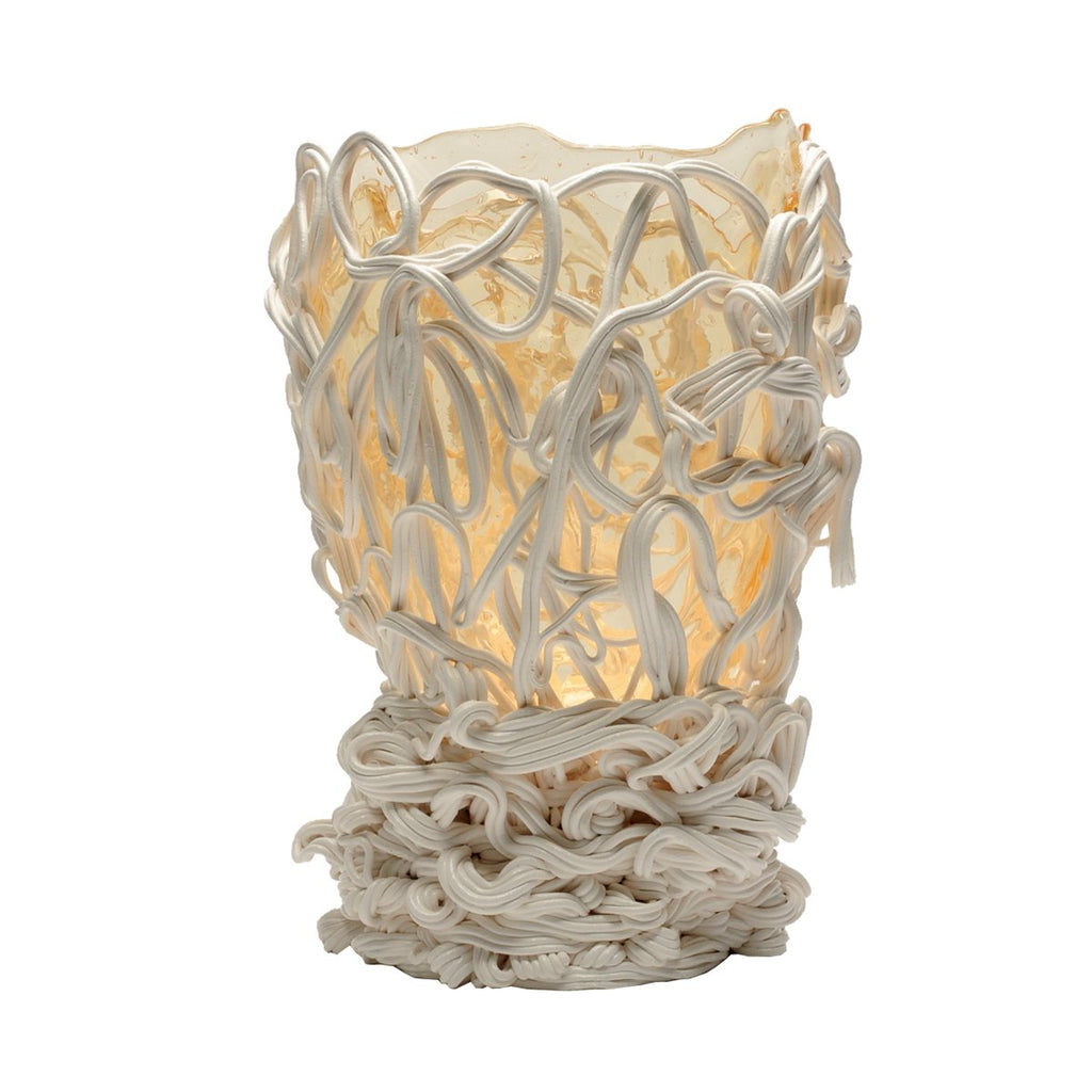 Vase en résine Spaghetti Clear Matt White M de Gaetano Pesce - Fish Design-The Woods Gallery