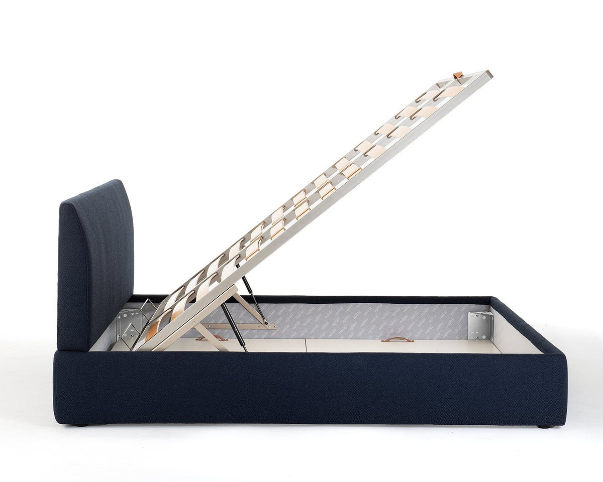 sommier relevé, coffre de rangement ouvert