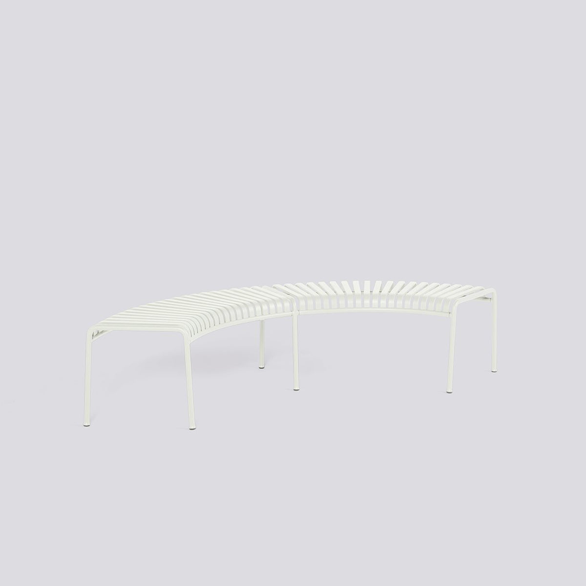 Banc arrondi Palissade avec pied central - Hay-Blanc crème-The Woods Gallery