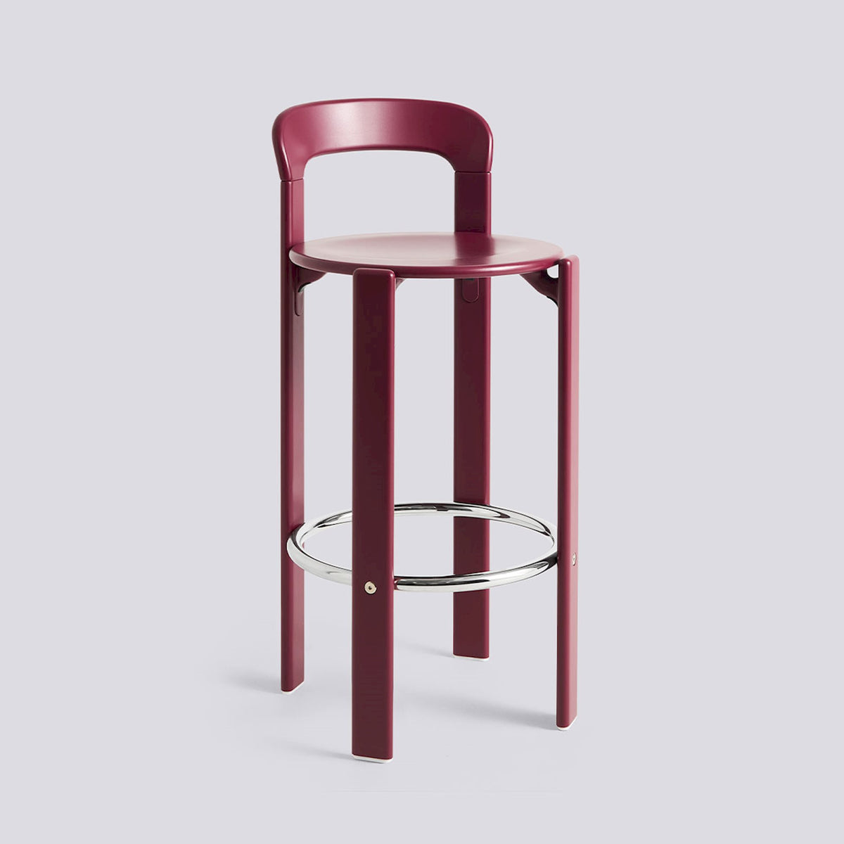 Tabouret de bar Rey par Bruno Rey - Hay-Rouge raisin, Hauteur d&