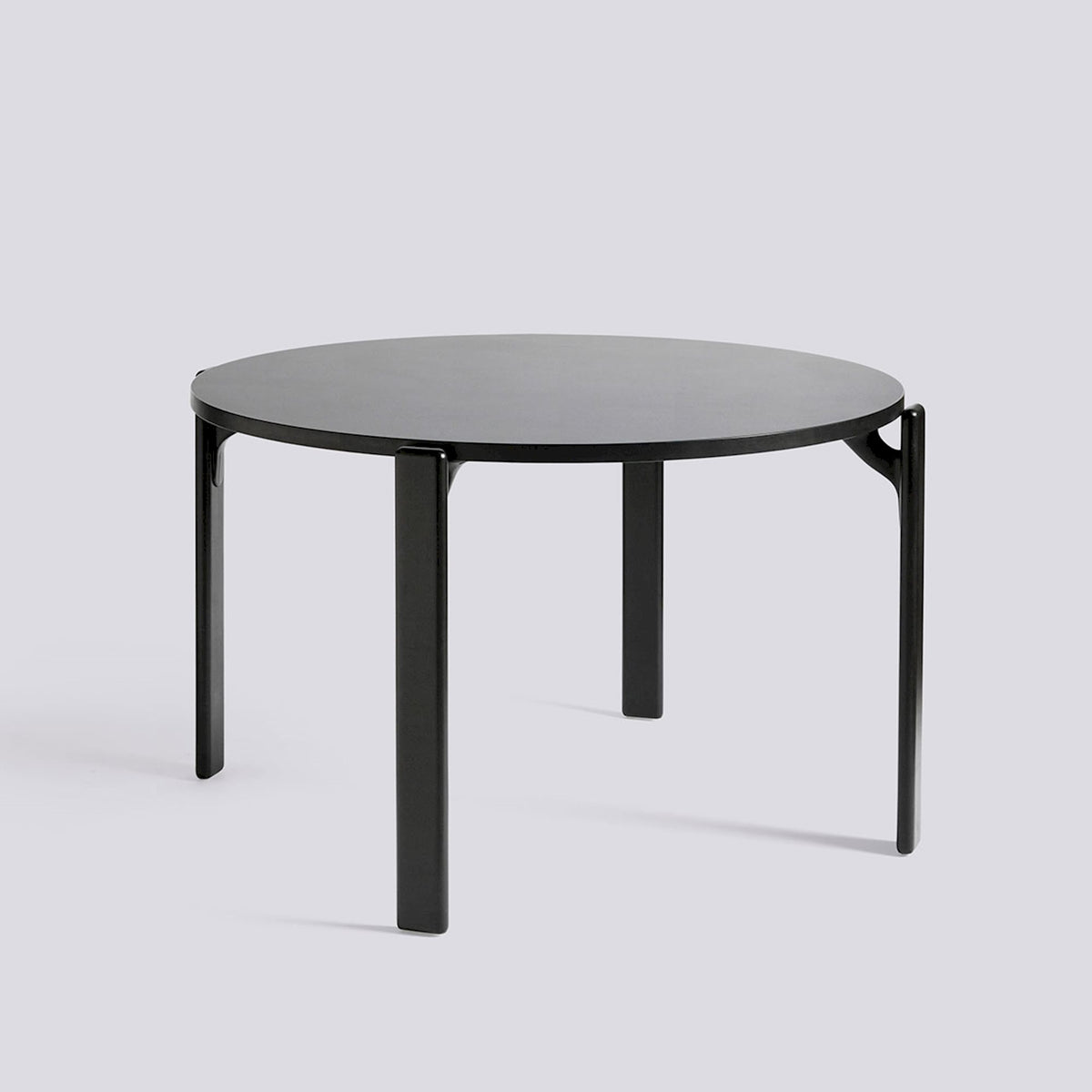 Table ronde Rey Ø 128 cm - Hay-Noir profond, plateau stratifié Vulcano-The Woods Gallery