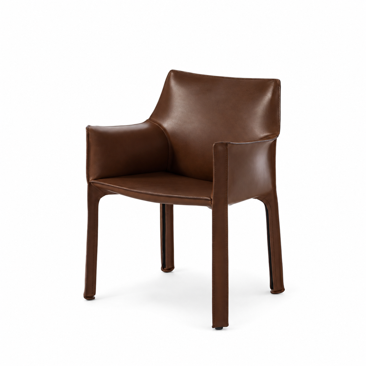 Fauteuil en cuir CAB 413 par Mario Bellini - Cassina-cuir Radica, visuel de synthèse réalisé d&