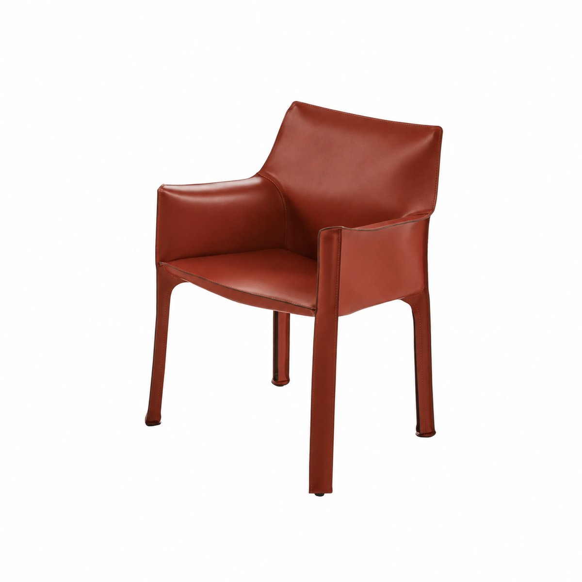Fauteuil en cuir CAB 413 par Mario Bellini - Cassina-cuir Rouge bulgare, visuel de synthèse réalisé d&