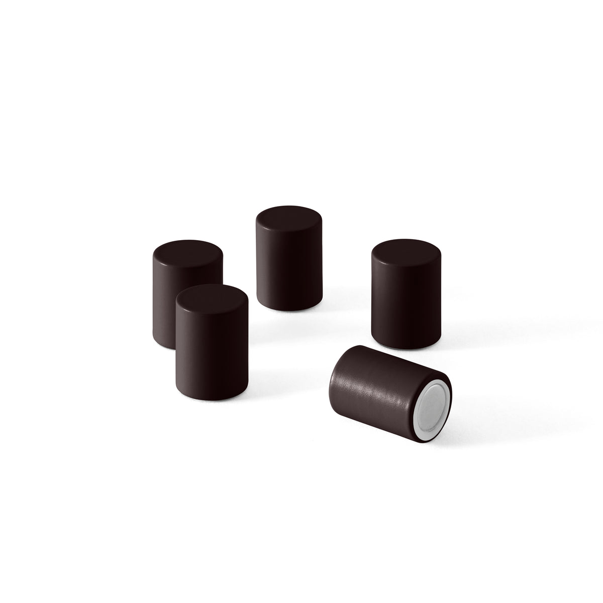 Aimants MINMAG (lot de 5) laqués 160 Balsamic, sur fond blanc