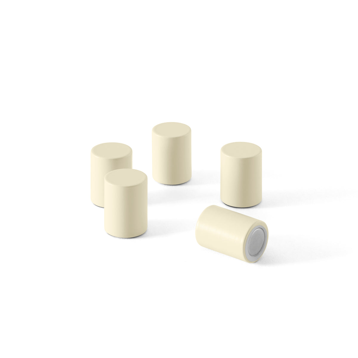Aimants MINMAG (lot de 5) laqués 150 Vanilla, sur fond blanc