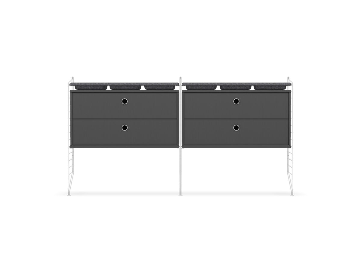 Ensemble de Chambre G - String Furniture-Blanc - Gris foncé-The Woods Gallery