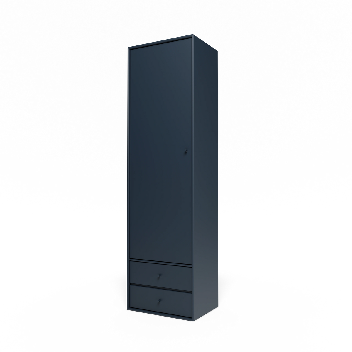 Armoire Attire I Montana, laque 138 Juniper, suspendu au rail mural, vue de trois quarts sur fond blanc