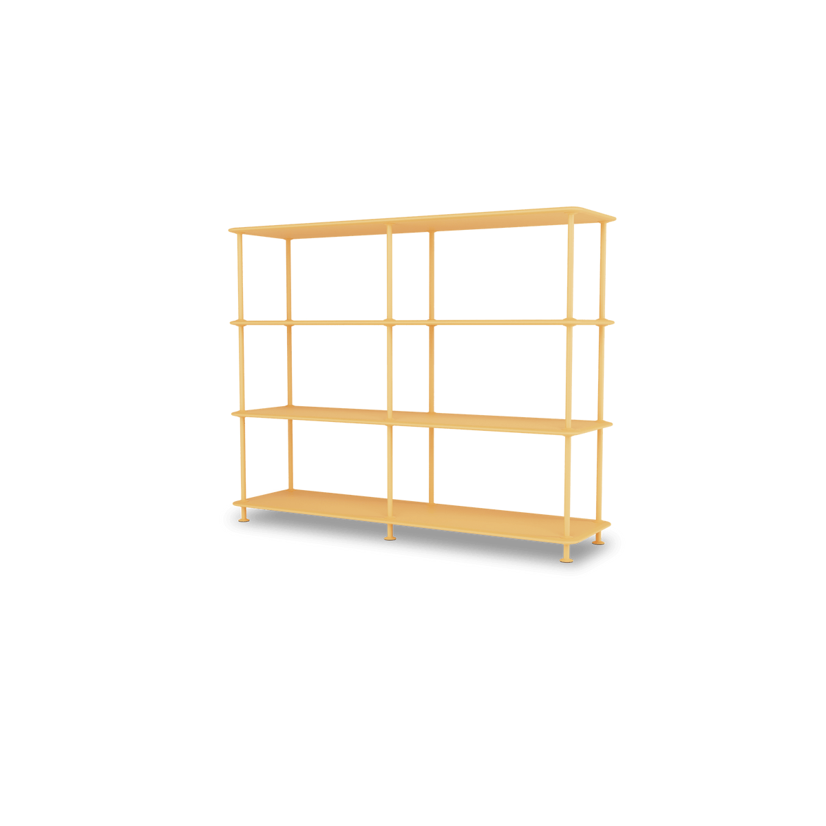 Etagère Free 330000 Montana, tablettes 233 Acacia et structure 166 Acacia, vue de trois quarts sur fond blanc