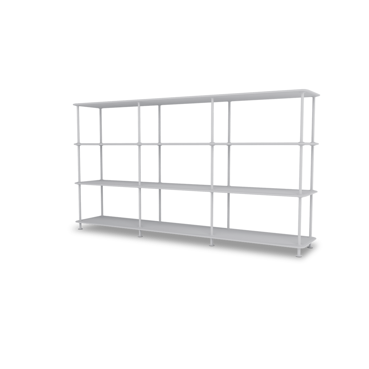 Etagère Free 333000 Montana, tablettes 209 Fjord et structure 02 Fjord, vue de trois quarts sur fond blanc