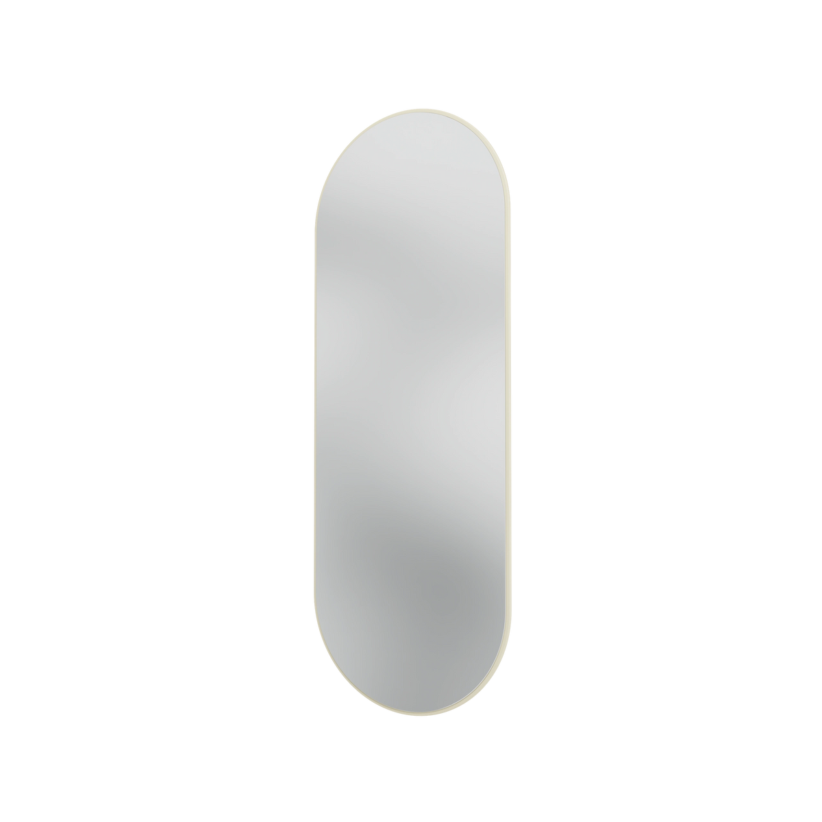 Miroir Colour Frame ovale SP1232R Montana, cadre laqué 150 Vanilla, vue de trois quarts sur fond blanc