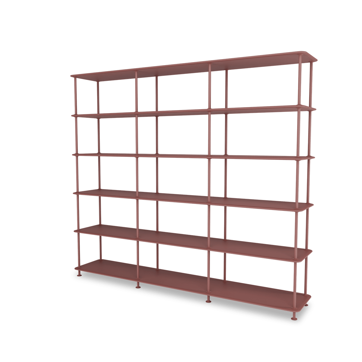 Etagère Free 555000 Montana, tablettes 231 Masala et structure 155 Masala, vue de trois quarts sur fond blanc