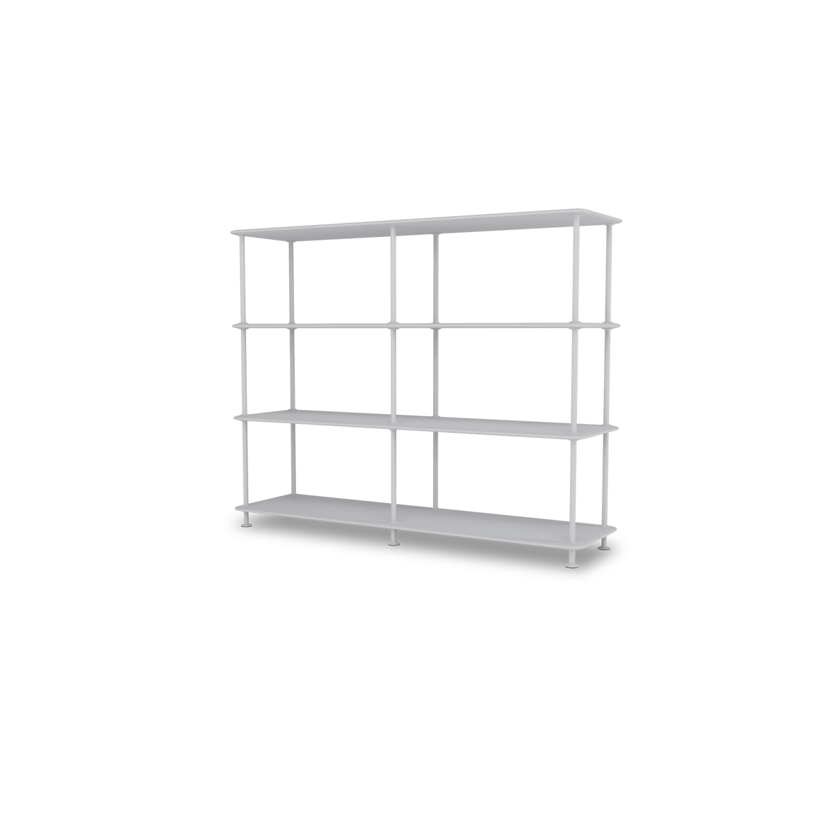 Etagère Free 330000 Montana, tablettes 209 Fjord et structure 02 Fjord, vue de trois quarts sur fond blanc