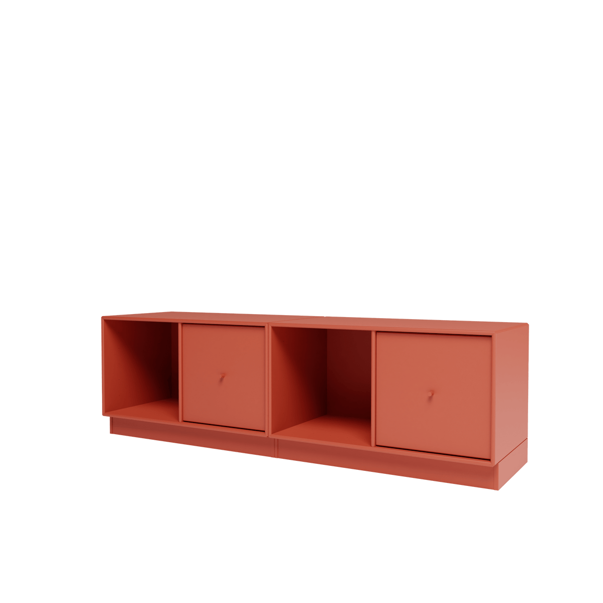 Banc Rest II Montana, laque 162 Hokkaido, sur socle de 7 cm, vue de trois quarts sur fond blanc