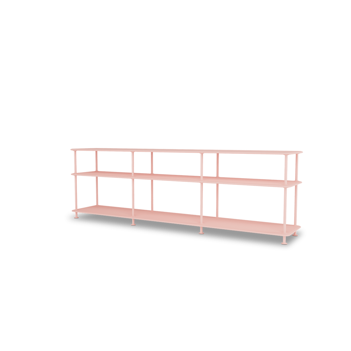 Etagère Free 111222 Montana, tablettes 167 Ruby et structure 167 Ruby, vue de trois quarts sur fond blanc