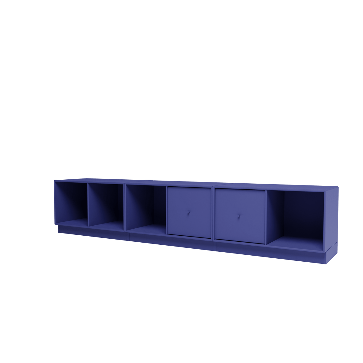 Banc Rest III Montana, laque 135 Monarch, sur socle de 7 cm, vue de trois quarts sur fond blanc