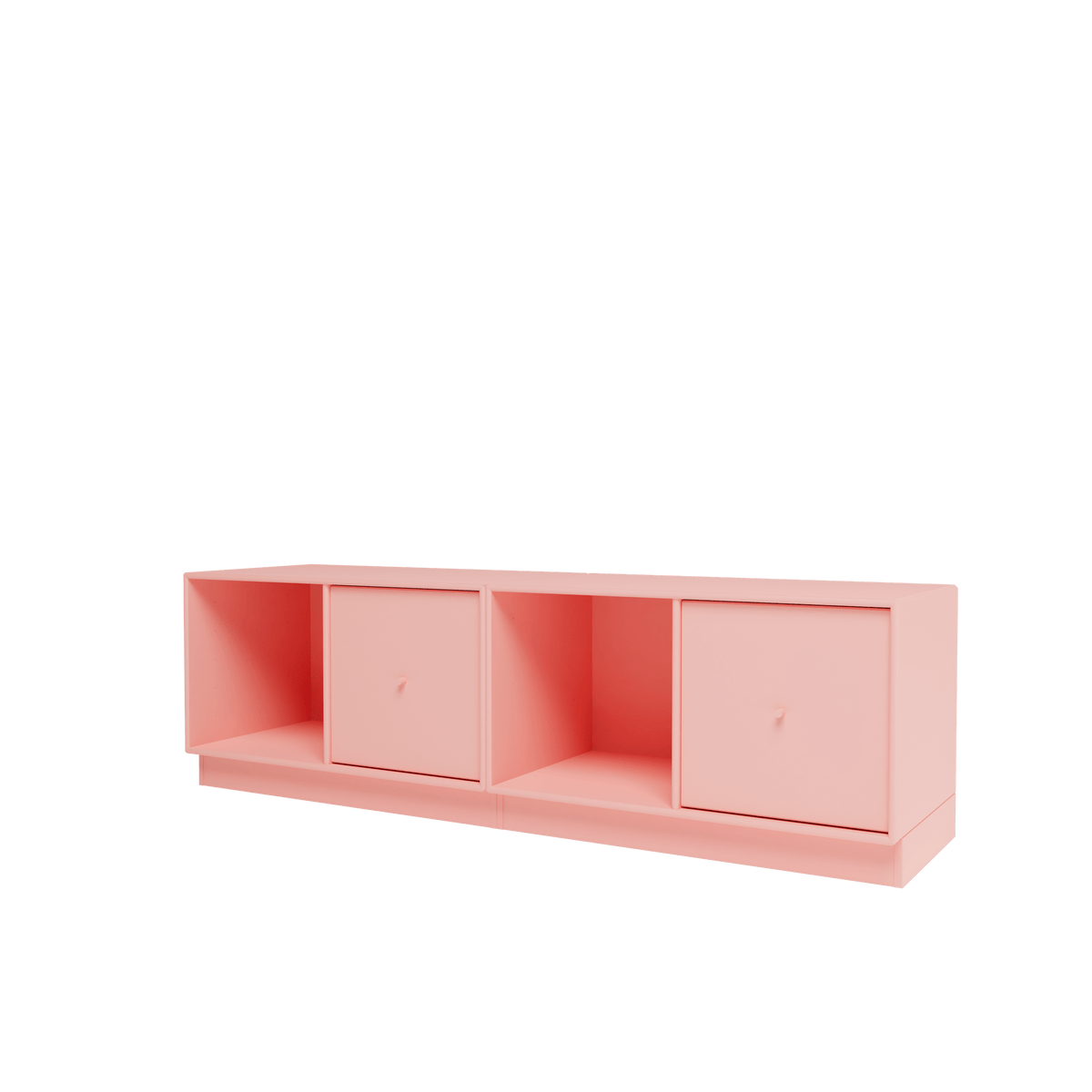 Banc Rest II Montana, laque 167 Ruby, sur socle de 7 cm, vue de trois quarts sur fond blanc