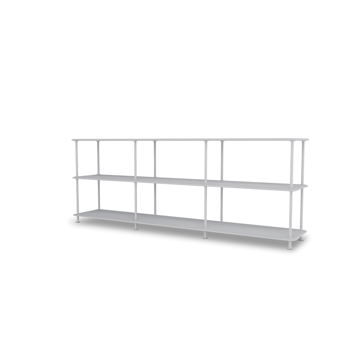 Etagère Free 222000 Montana, tablettes 209 Fjord et structure 02 Fjord, vue de trois quarts sur fond blanc