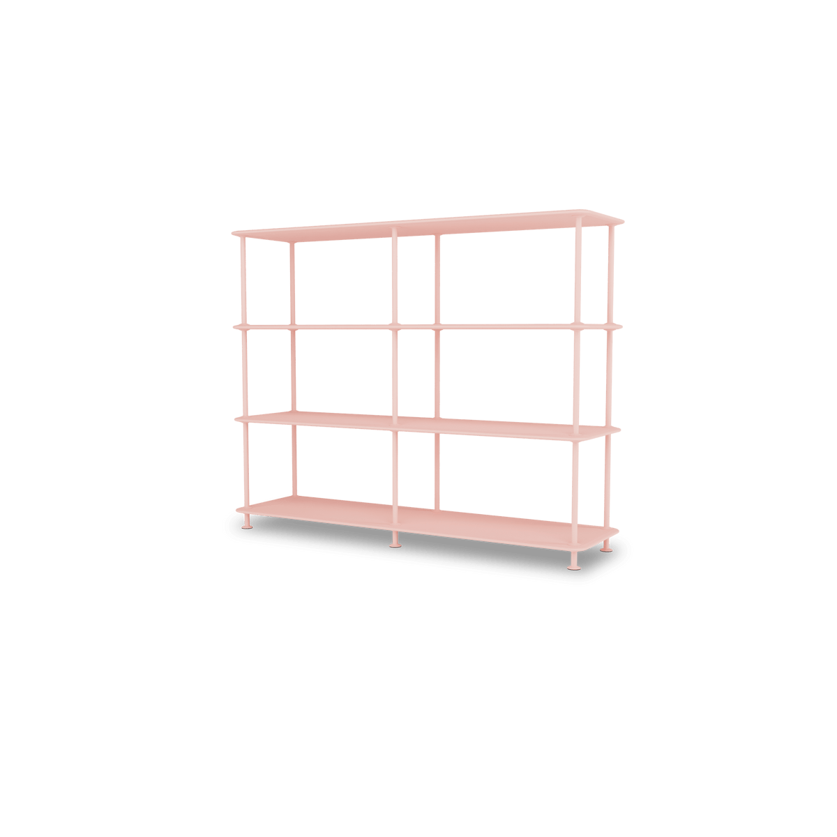 Etagère Free 330000 Montana, tablettes 167 Ruby et structure 167 Ruby, vue de trois quarts sur fond blanc