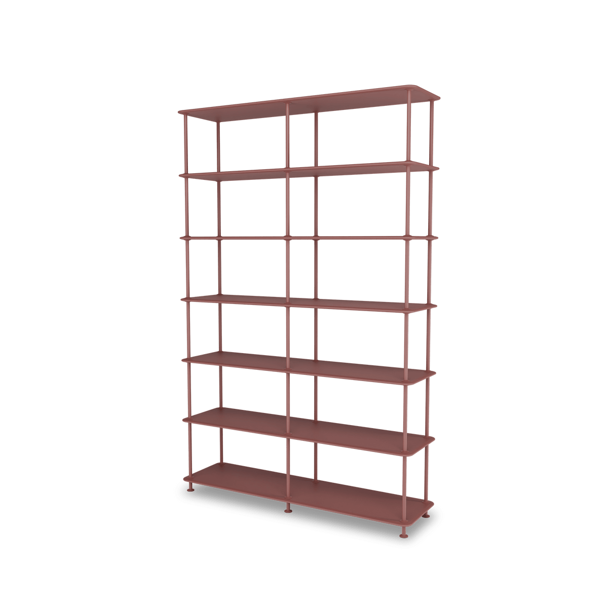 Etagère Free 660000 Montana, tablettes 231 Masala et structure 155 Masala, vue de trois quarts sur fond blanc