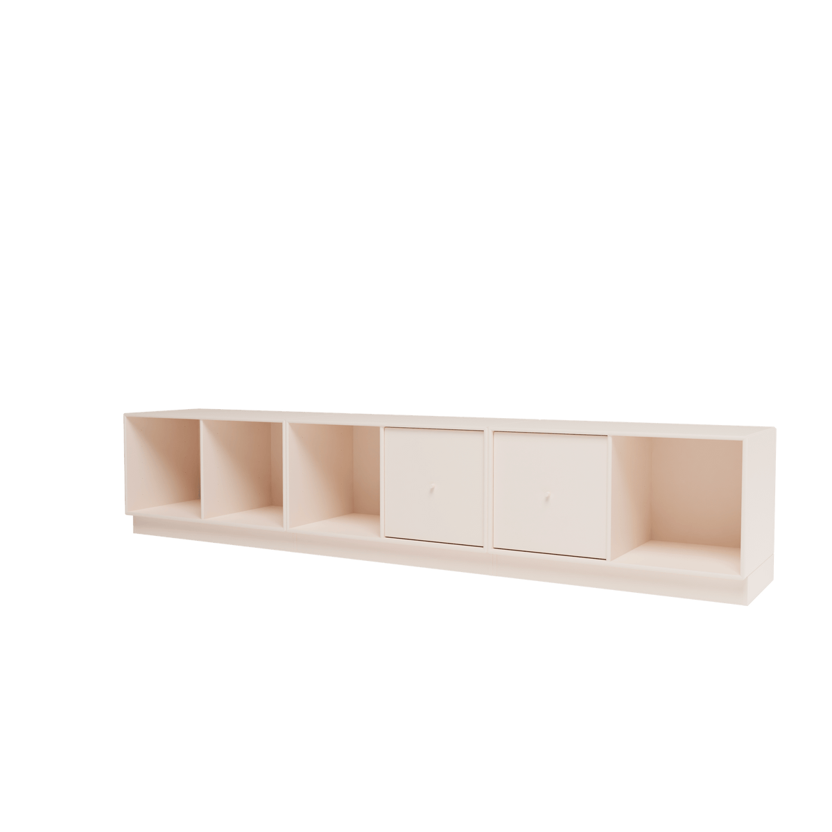 Banc Rest III Montana, laque 158 Oat, sur socle de 7 cm, vue de trois quarts sur fond blanc