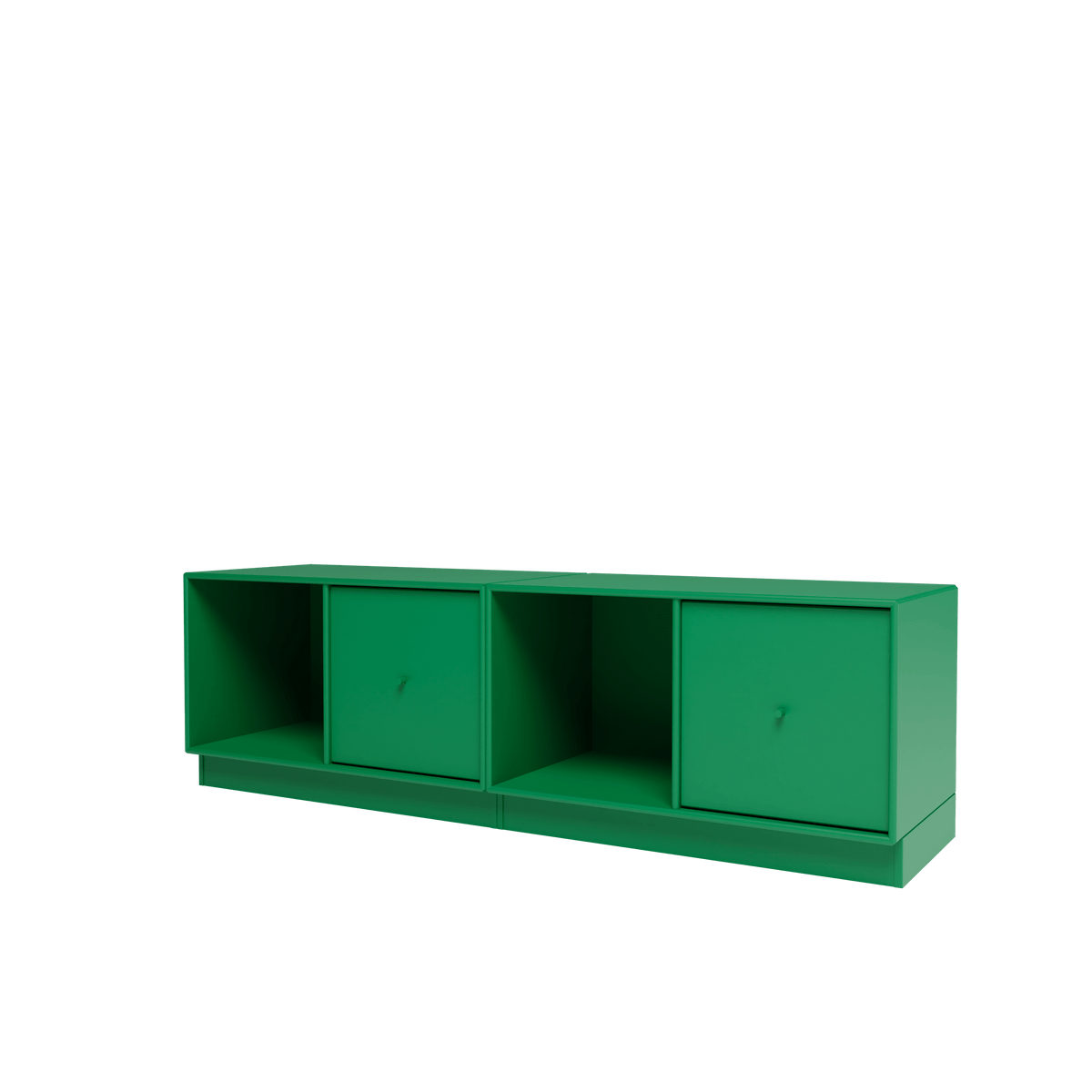 Banc Rest II Montana, laque 152 Parsley, sur socle de 7 cm, vue de trois quarts sur fond blanc