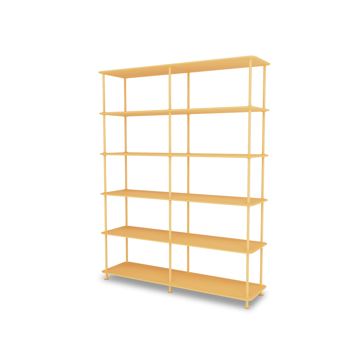 Etagère Free 550000 Montana, tablettes 233 Acacia et structure 166 Acacia, vue de trois quarts sur fond blanc