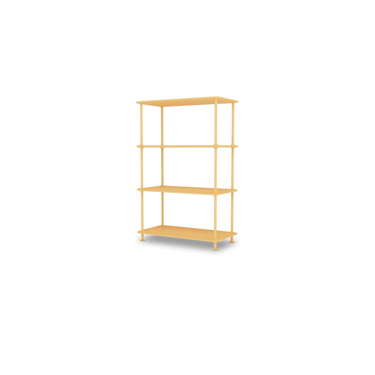 Etagère Free 300000 Montana, tablettes 233 Acacia et structure 166 Acacia, vue de trois quarts sur fond blanc