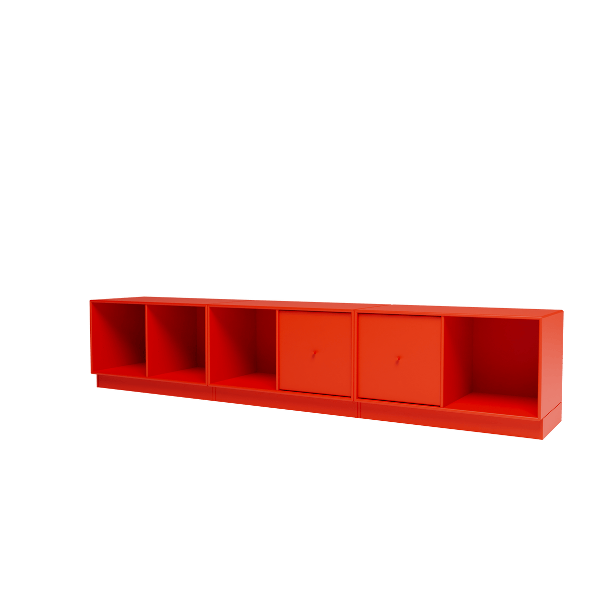Banc Rest III Montana, laque 145 Rosehip, sur socle de 7 cm, vue de trois quarts sur fond blanc