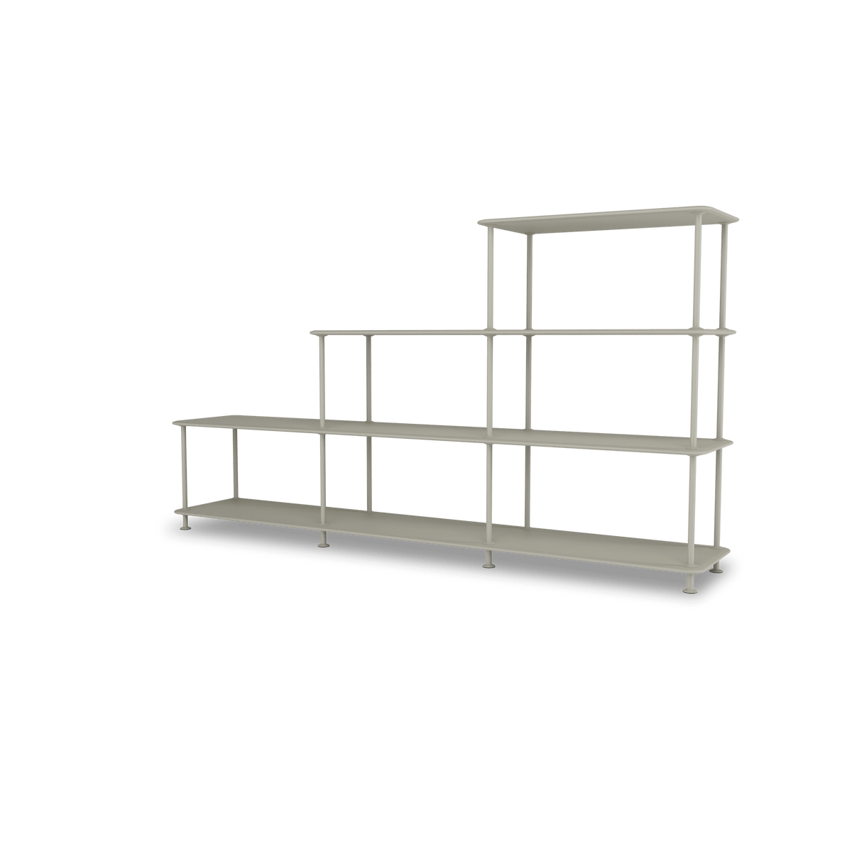 Etagère Free 321000 Montana, tablettes 225 Fennel et structure 144 Fennel, vue de trois quarts sur fond blanc