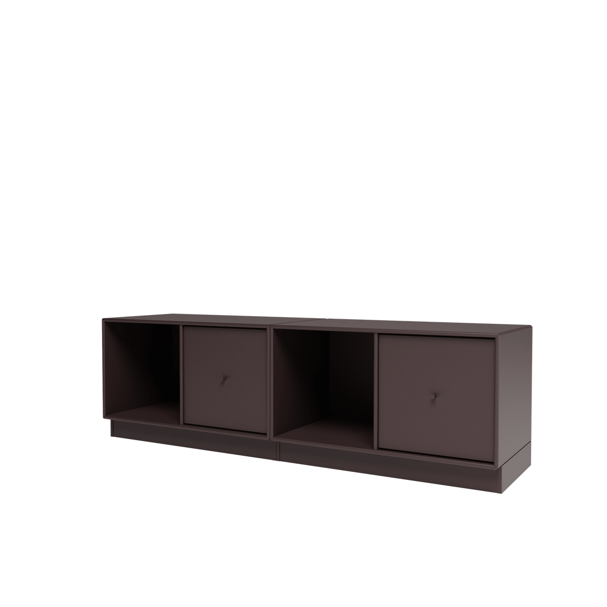 Banc Rest II Montana, laque 160 Balsamic, sur socle de 7 cm, vue de trois quarts sur fond blanc