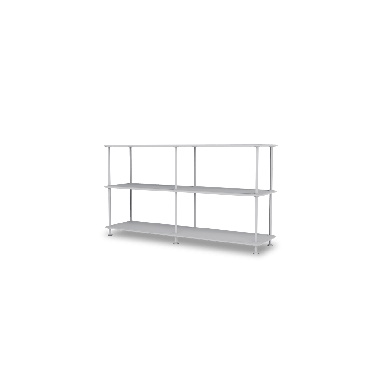 Etagère Free 220000 Montana, tablettes 209 Fjord et structure 02 Fjord, vue de trois quarts sur fond blanc