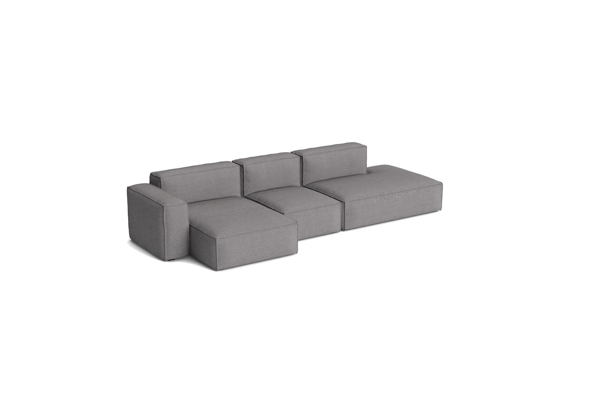 Canapé Mags Soft Low déhoussable de Hay, 3 places combinaison 4 méridienne gauche, tissu Hallingdal 166