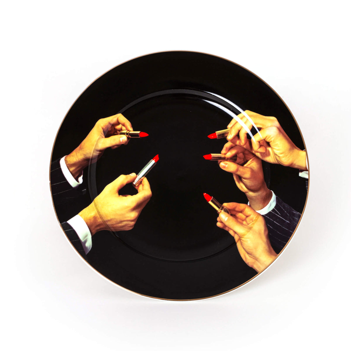 Assiette Lipsticks Black de ToiletPaper - Seletti-vue 4-The Woods Gallery