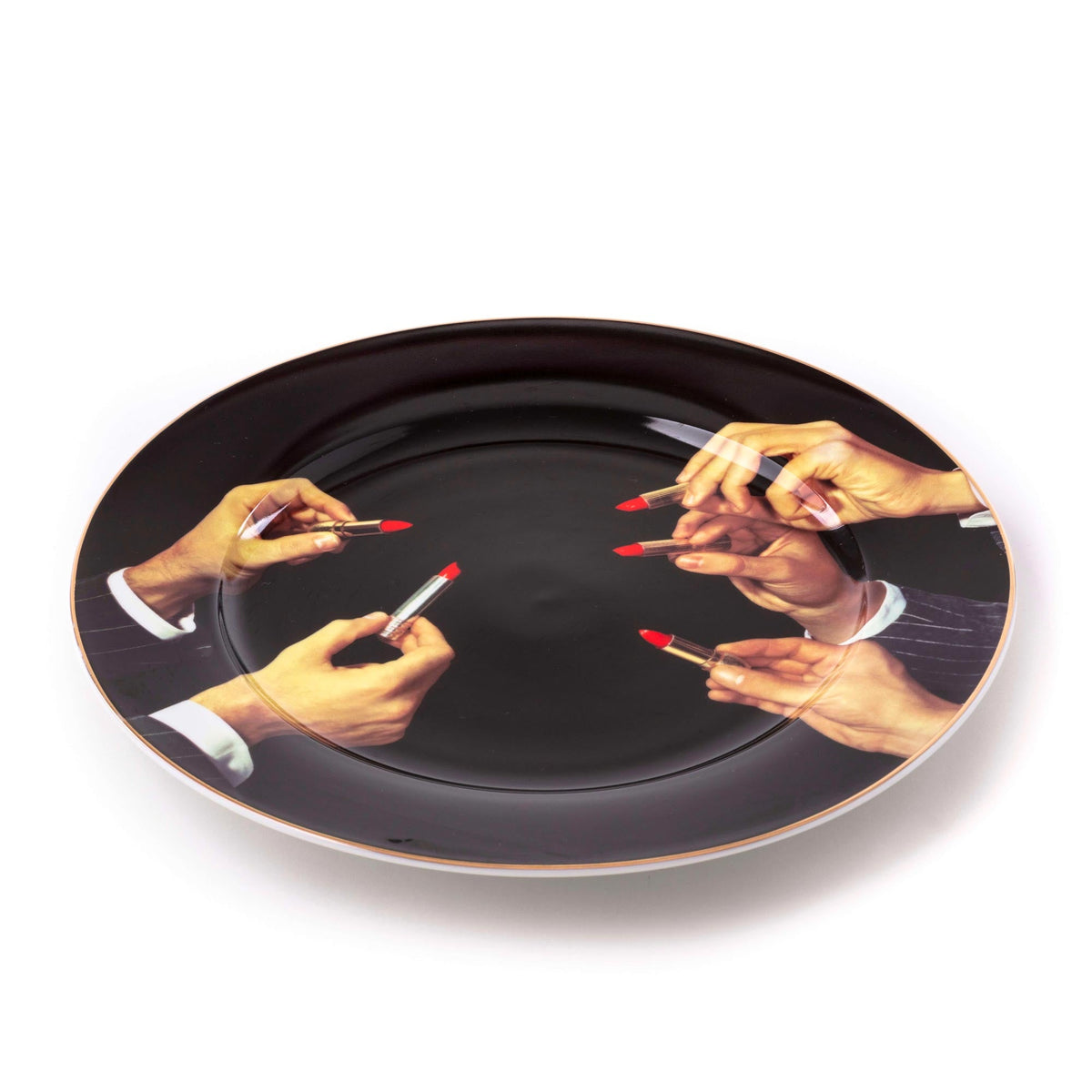 Assiette Lipsticks Black de ToiletPaper - Seletti-vue 5-The Woods Gallery