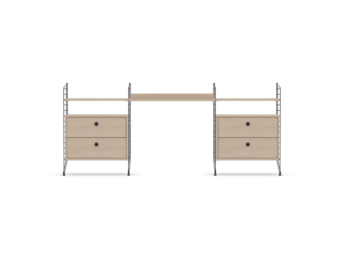 Espace de travail Workspace C - String Furniture-Frêne-Gris foncé-The Woods Gallery