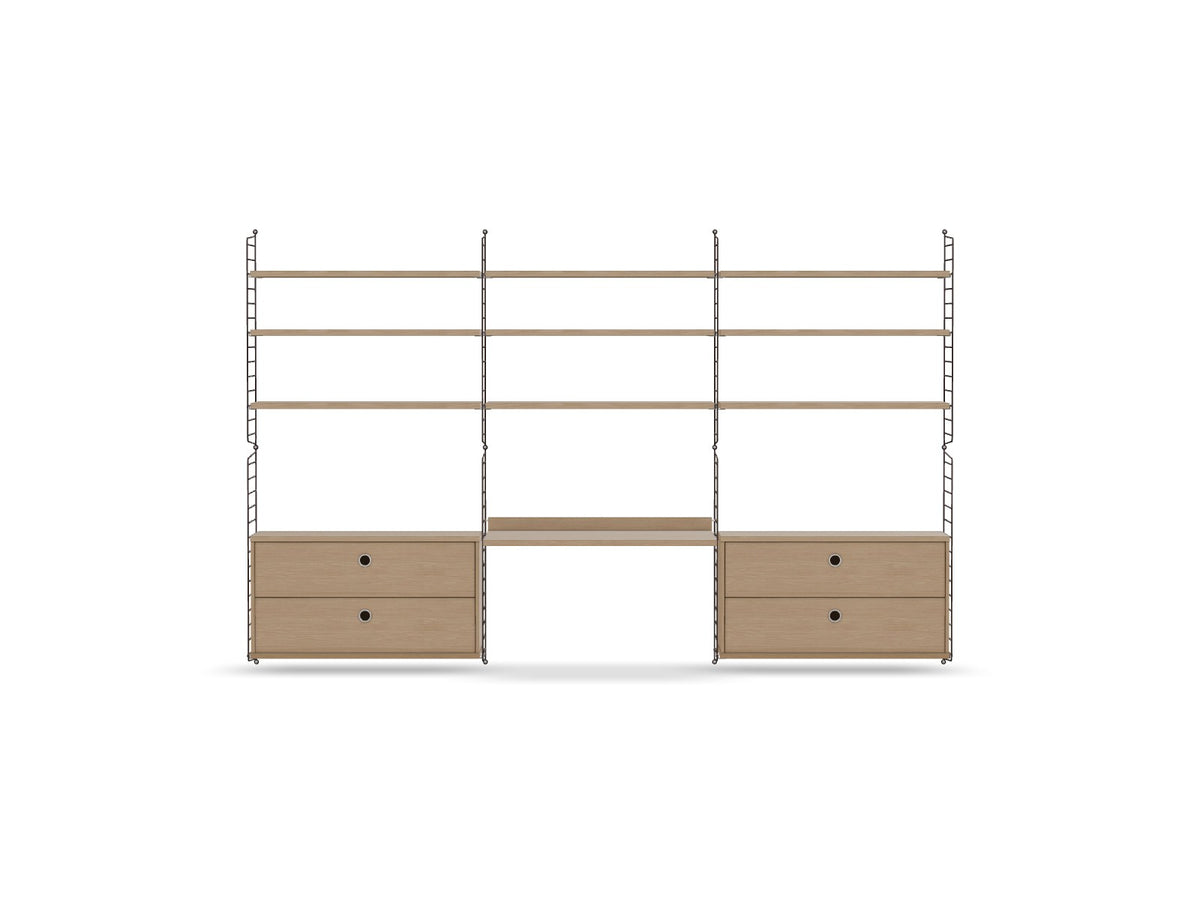 Espace de travail Workspace F - String Furniture-Chêne-Marron foncé-The Woods Gallery