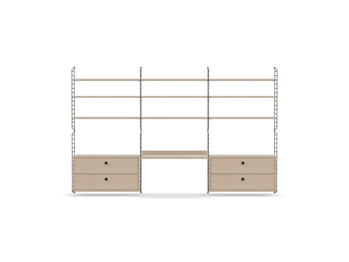 Espace de travail Workspace F - String Furniture-Frêne-Marron foncé-The Woods Gallery