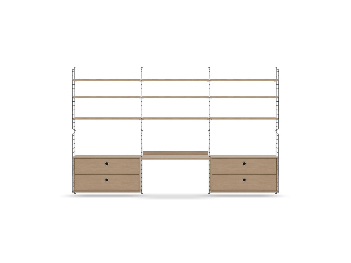 Espace de travail Workspace F - String Furniture-Chêne - Gris foncé-The Woods Gallery