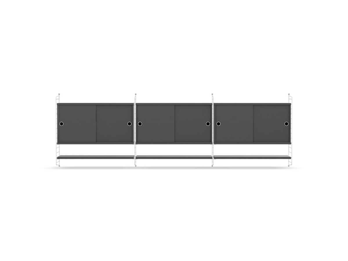 Ensemble de salon E - String Furniture-Blanc - Gris foncé-The Woods Gallery