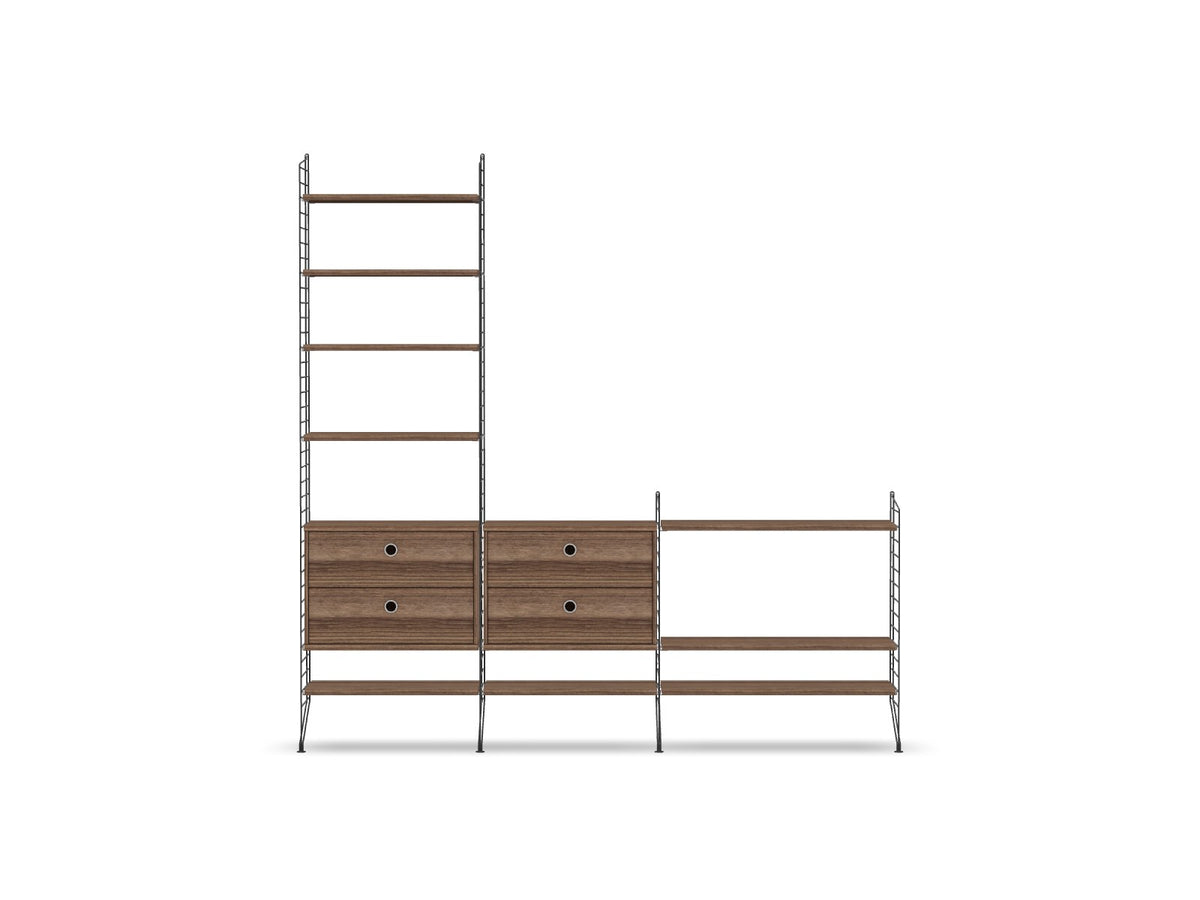 Ensemble de salon J - String Furniture-Gris foncé - Noyer-The Woods Gallery