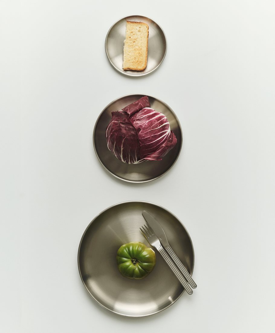 Assiette en acier (lot de 2) Outdoor Market de Jasper Morrison - Hay