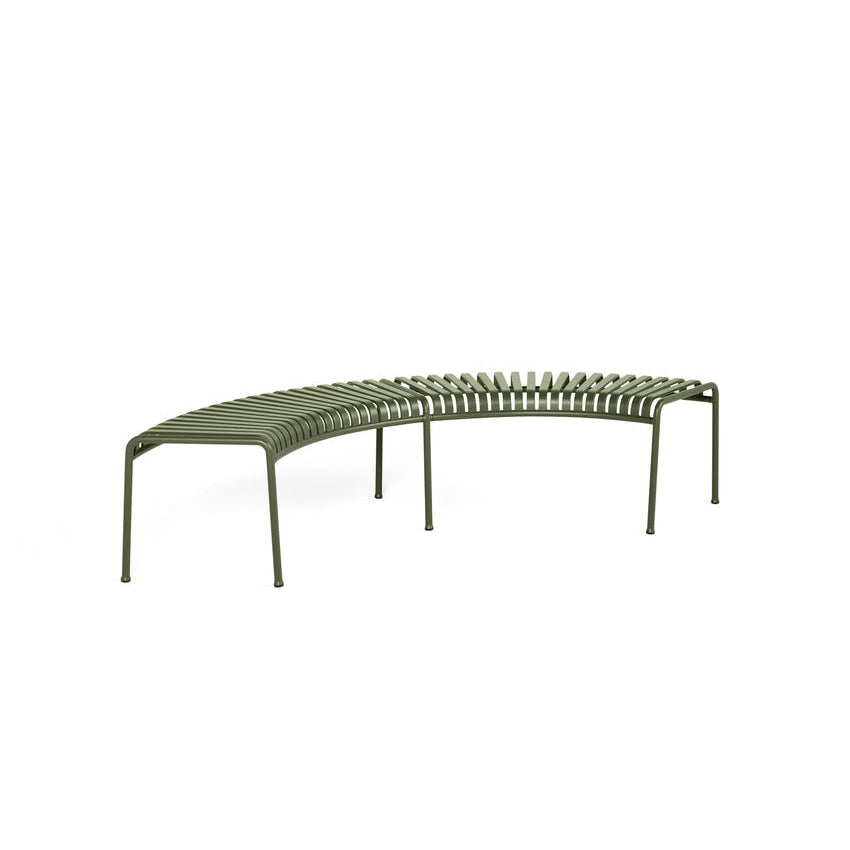 Banc arrondi Palissade avec pied central - Hay-Olive-The Woods Gallery