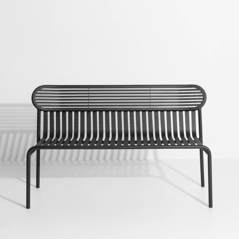 Banc avec dossier Week-End - Petite Friture-Noir-The Woods Gallery