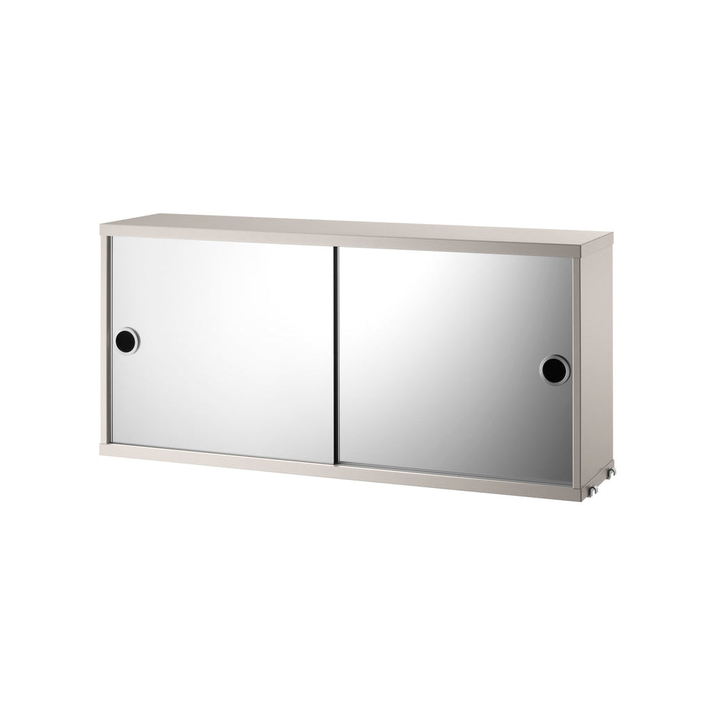 Caisson 2 portes miroirs coulissantes L 78 cm - String Furniture-Beige-The Woods Gallery