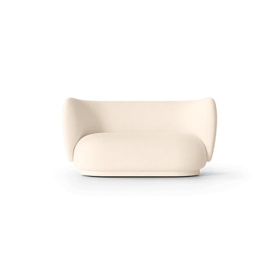 Canapé Rico Sofa 2 - Wool Boucle de Trine Andersen - Ferm Living-Blanc cassé-The Woods Gallery