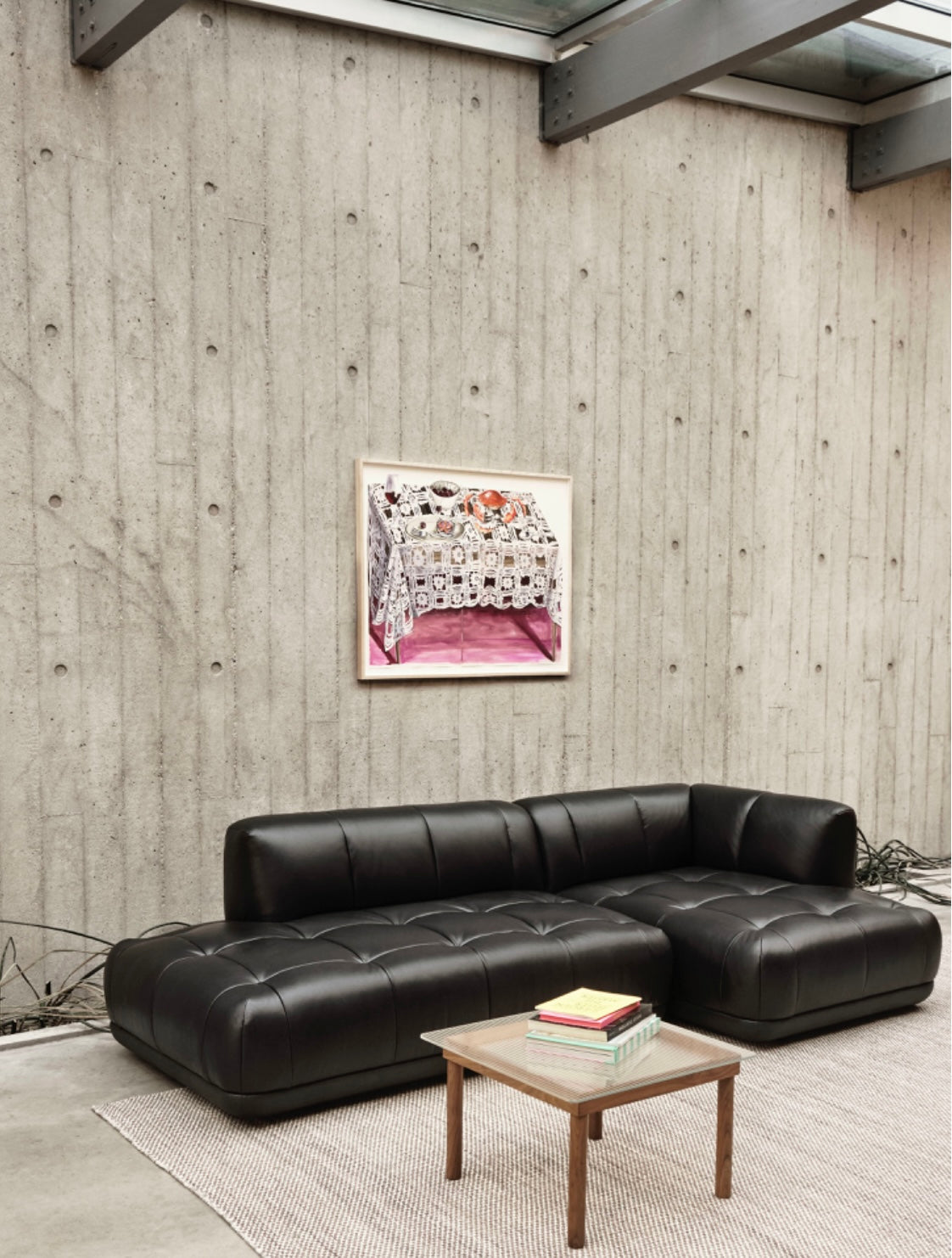 Canapé d’angle Quilton Cuir Noir - Hay-The Woods Gallery